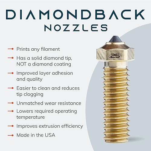 Miniatura 2 de Diamondback Boquillas  Compatible con Volcán  Boquillas de impresora 3D con punta de diamante sólido policristalino, extrusión mejorada, cualquier