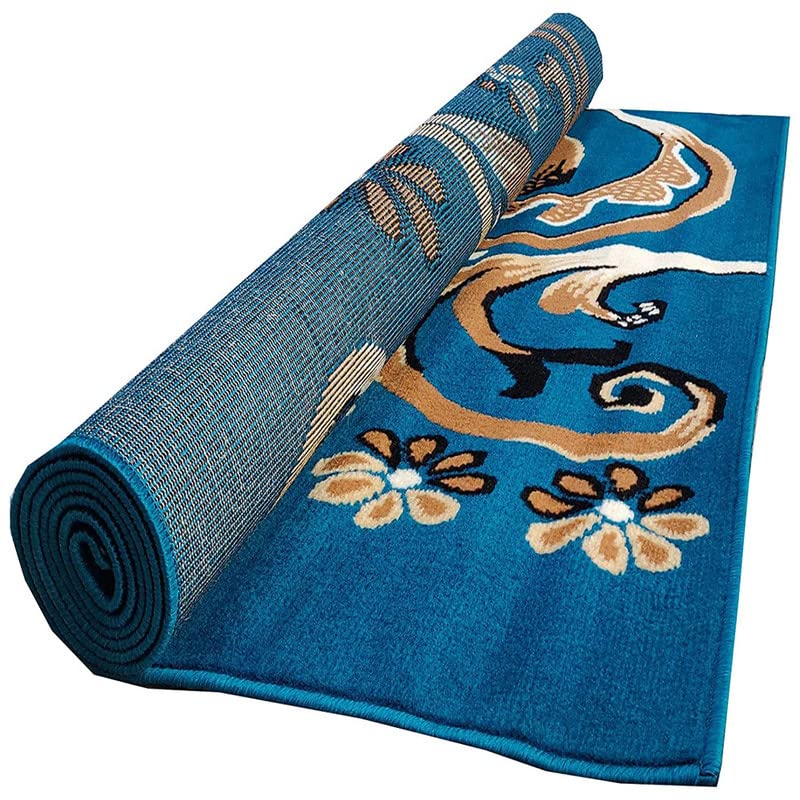 Image of Home Decore Acrylic Carpet for Your Living Room & Drawing Room Aywhere in Your Home (150x210 Blue Colour)- 5x7 Feet