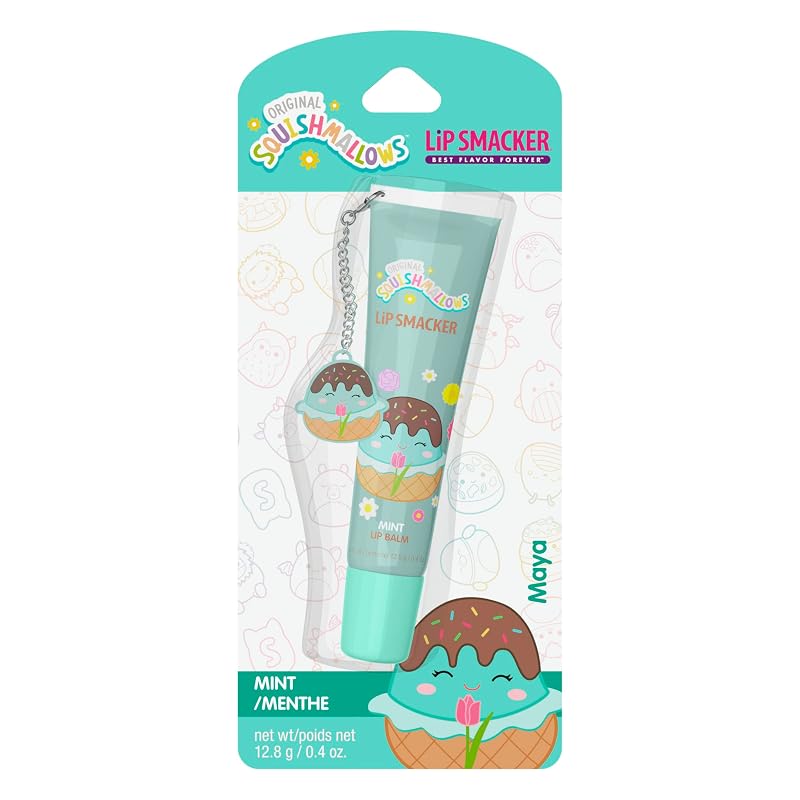 Bálsamo labial Lip Smacker Squishmallows Mint (Maya) com pingente