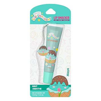 Lip Smacker Squishmallows Lip Balm, Mint Maya, Limited Edition Easter Basket Stuffer, Flavored & Scented Lip Balm with Charm, Collectible Spring Gift