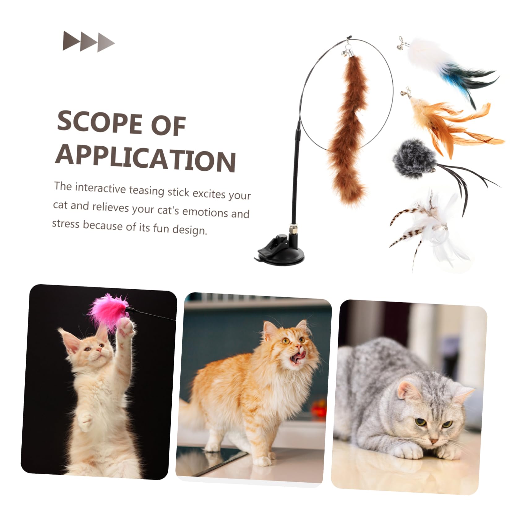 INOOMP 24stücke Katzenspielzeug Teiliges Plüsch Teaser-Sticks Für Katzen Interaktive Spielzeuge Mit Saugnapf Selbstspiel Und Unterhaltung Für Haustiere Stimuliert Die Neugier Und