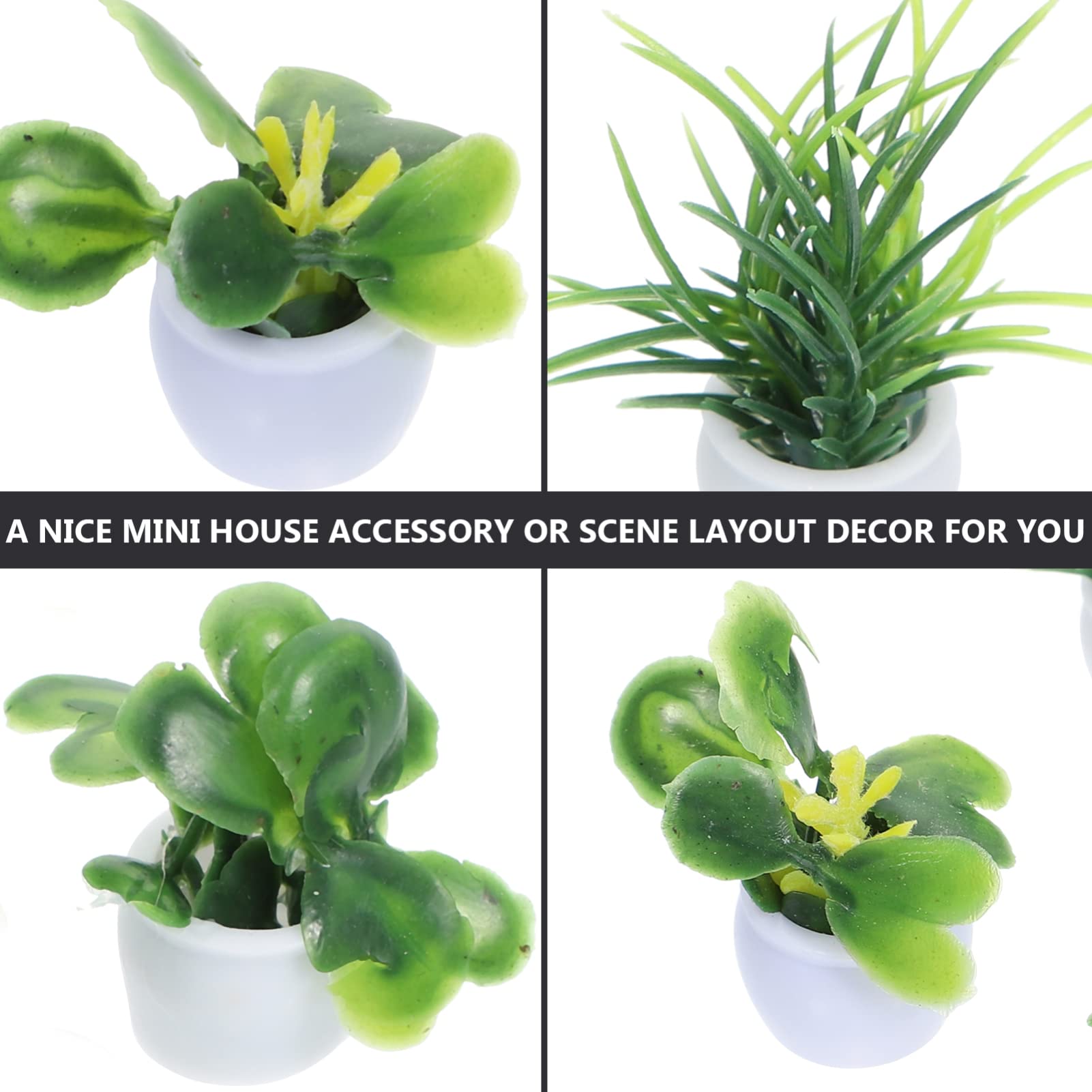 TOYANDONA 4pcs Mini Plant Model Bonsai Potted Ornaments for Desktop Garden Home Decor Living Terrarium Scene - Image 2