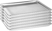 Vista 13 de Juego de 6 bandejas para hornear tamaño cuarto, bandeja para hornear de aluminio comercial para galletas, duradera y antiadherente de 13”x 10