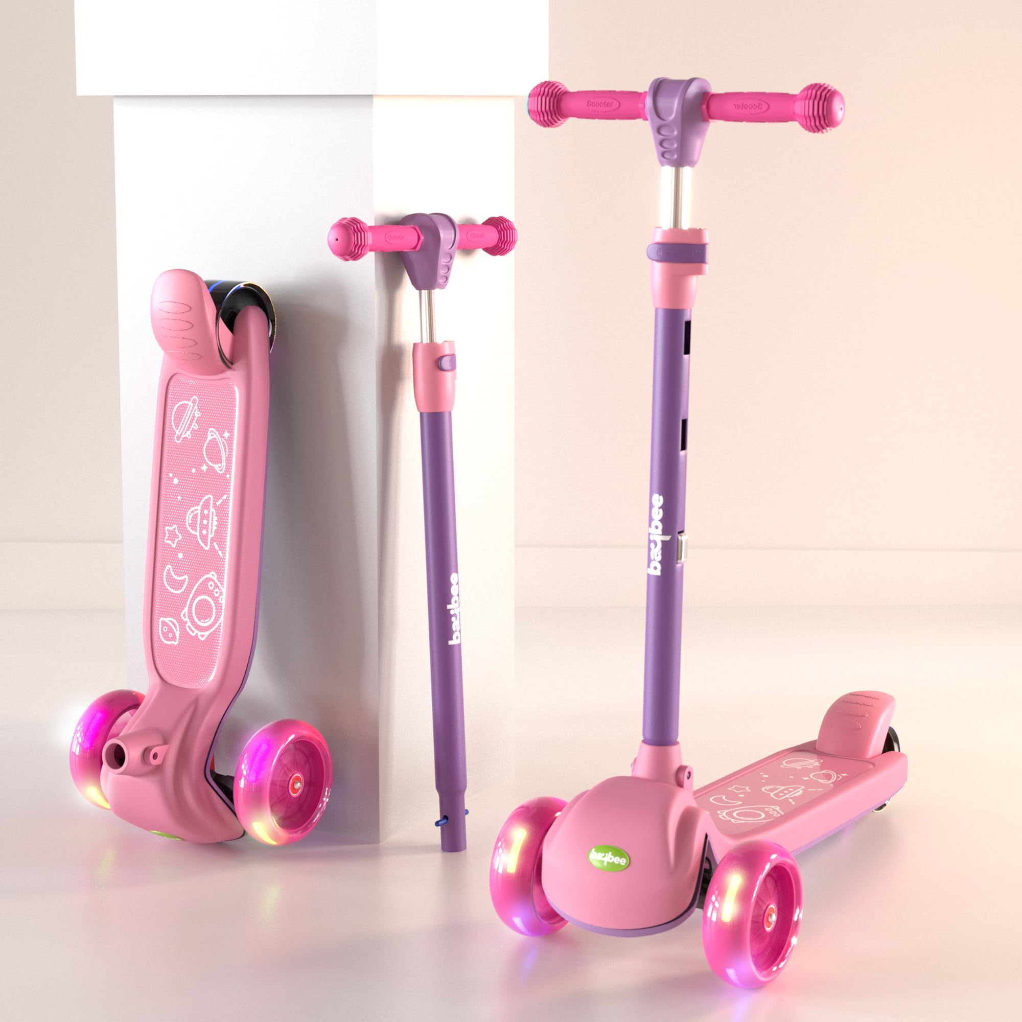 Baybee Blaze Storm Skate Scooter for Kids, 3 Wheel Kids Scooter with 3 Height Adjustable Handle, Kick Scooter with LED PU Wheels & Brake | Runner Scooter for Kids 2-10 Years Boys Girls (Orange) (B08QFYHCBK) Amazon Price History, Amazon Price Tracker