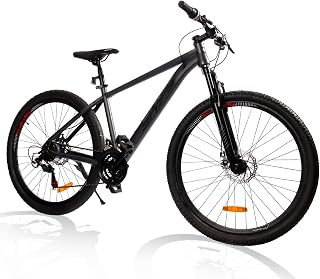 Mountain Bike for Men/Women, 27.5" Sizes, 21-Speed Twist Shifting, Disc Brakes, Adult MTB Bicycle with Suspension Fork, Easy Assembly, Ideal for Adventurers, ZT Grey