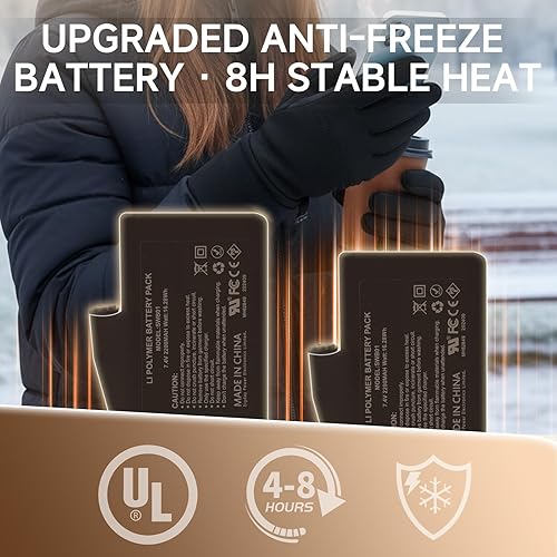 Miniatura 4 de Guantes térmicos para hombres y mujeres, guantes eléctricos finos y flexibles recargables con batería de larga duración para escribir