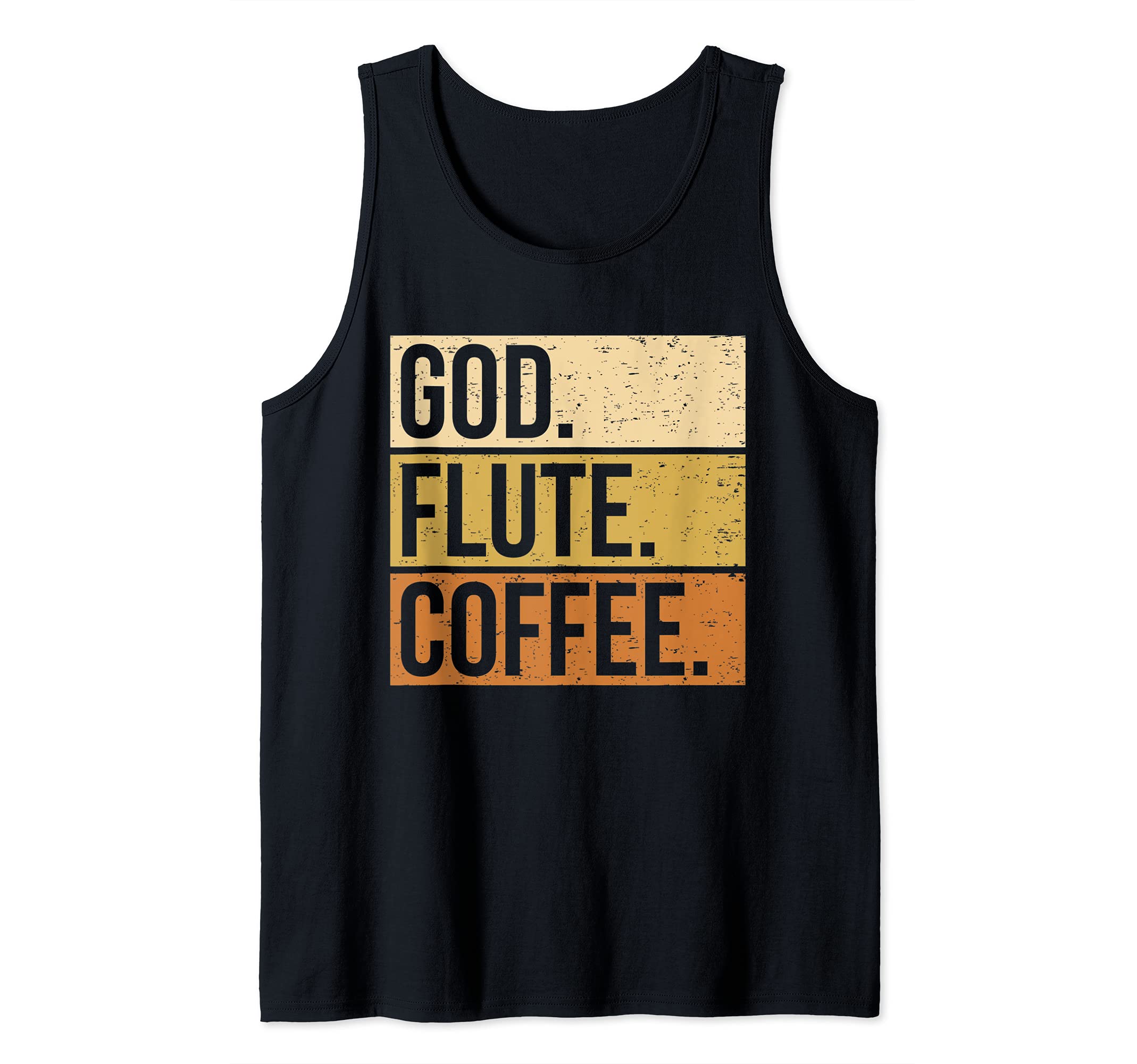 Cool Flute Player Saying Flutist I God Flute Coffee Tank Top, Black