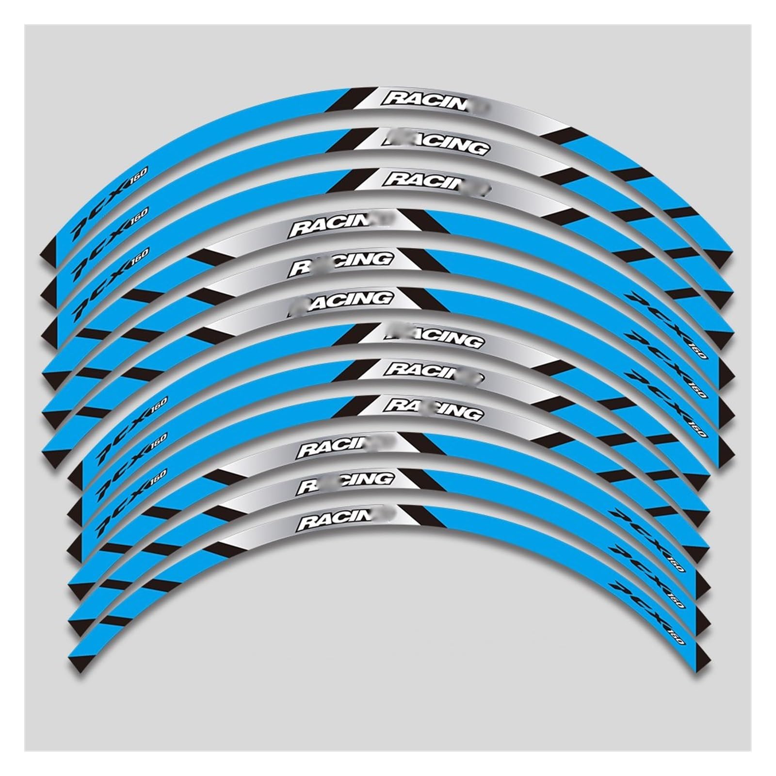Applique for PCX160 Pcx 160 12 Pcs Motorcycle Wheels Stickers Stripe Moto Reflective Decorative Rim Decals Sticker(A5)