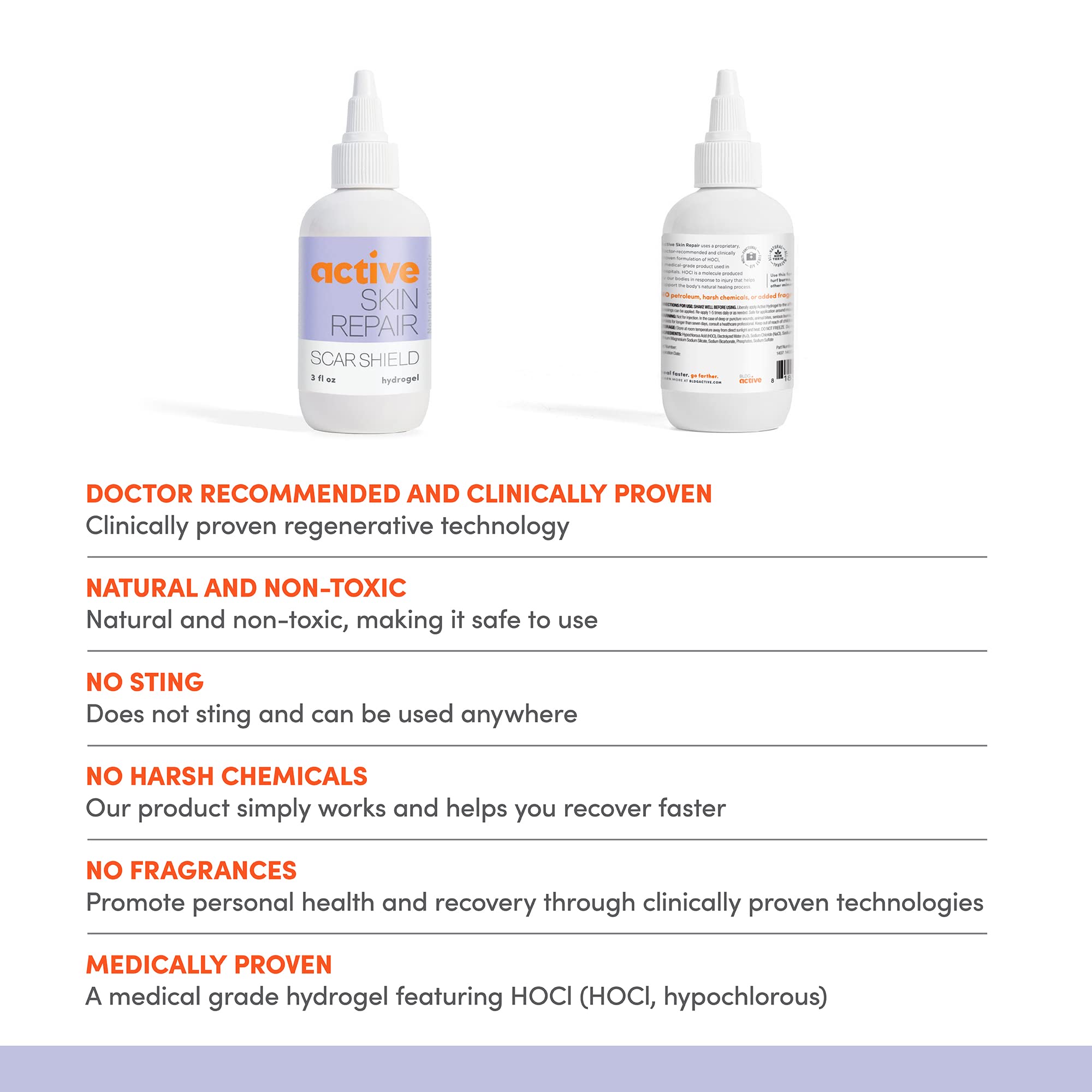 Active Skin Repair First Aid Scar Shield Hydrogel Scar Treatment for