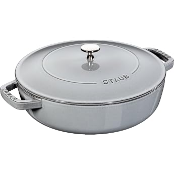Staub Roasting Dish with Chistera, Suitable for Induction Hobs, Cast Iron, 1 Unit, graphite grey, 28 cm