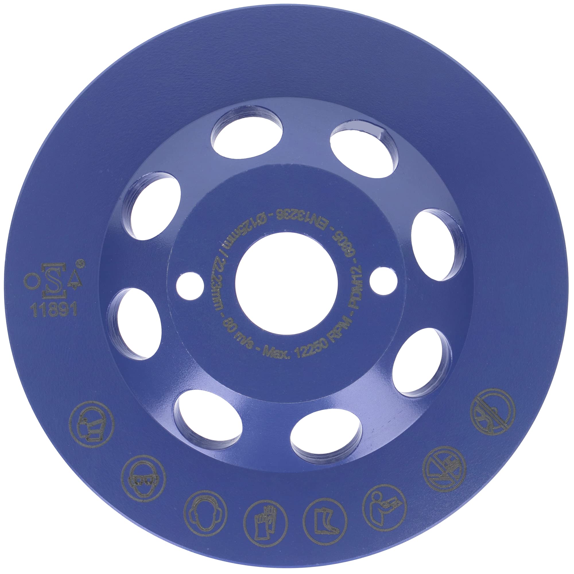 PRODIAMANT profesjonalna diamentowa głowica szlifierska 125 mm do powlekania, farb betonowych, farb fasadowych i resztek farby, 125 mm x 22,2 mm, diamentowa ściernica z powłoką próżniową do szlifierek kątowych