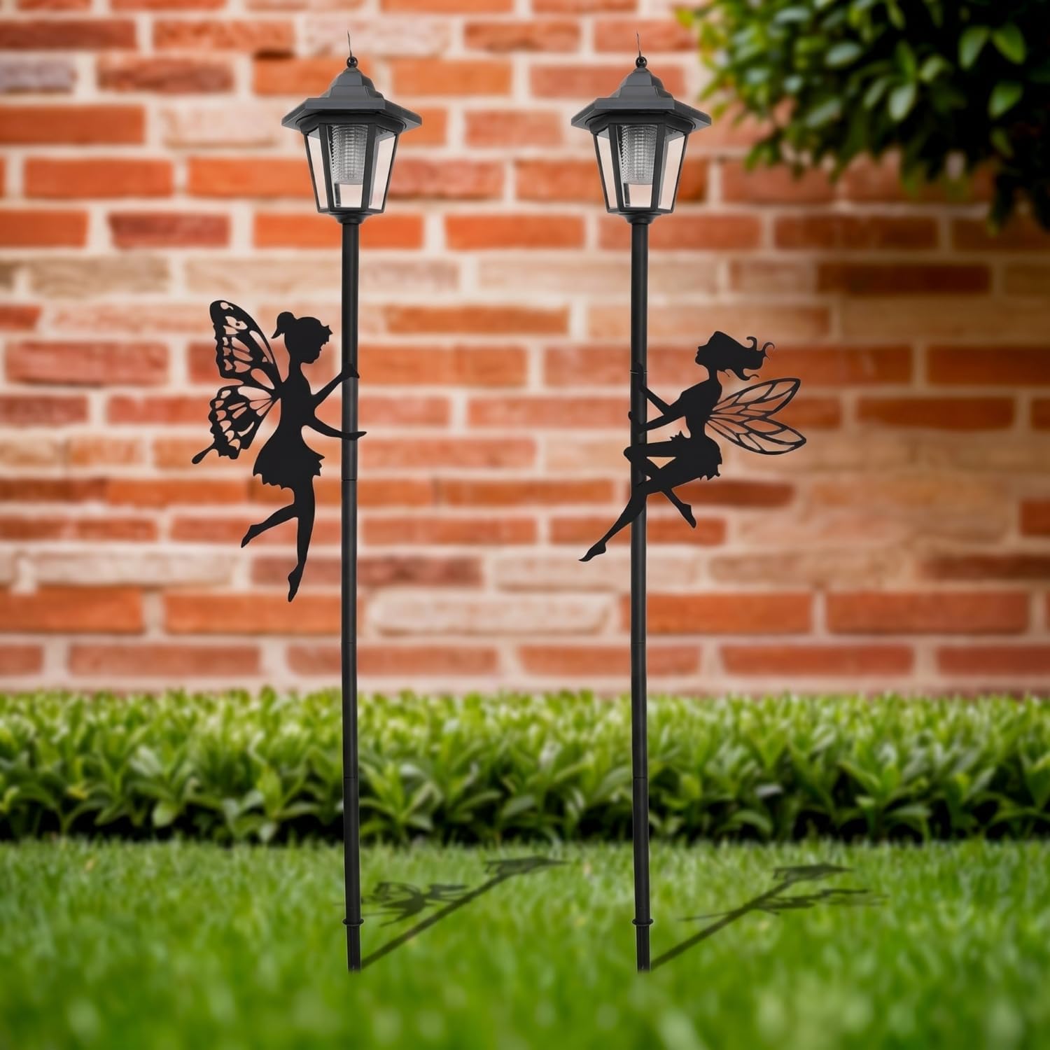 Solar Fairy Pathway Lights, 2 Packs, Metal Fairy Decor Art, LED Garden Lights for Yard, Patio, Walkway – Unique Gift Idea