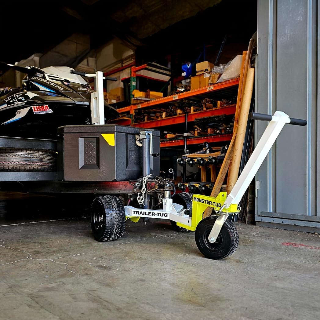 Monster Tug Off-Road Trailer Dolly – Heavy Duty Trailer Mover for Gravel, Dirt, Sand & Hard Surfaces – Adjustable Ball Mount – Manual Tow Dolly for Boat, Utility & RV Trailers