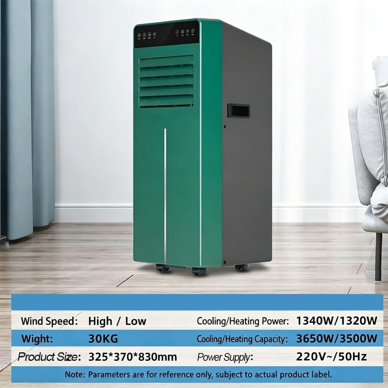 9000BTU Przenośny Klimatyzator, Cicha Klimatyzacja 3w1 z Timerem 24H i Pilotem, 2 Prędkości i Sterowanie Dotykowe, Jednostka Klimatyzacyjna do Domu Pokoju Biura, BIG1.5P, BIG1.5P