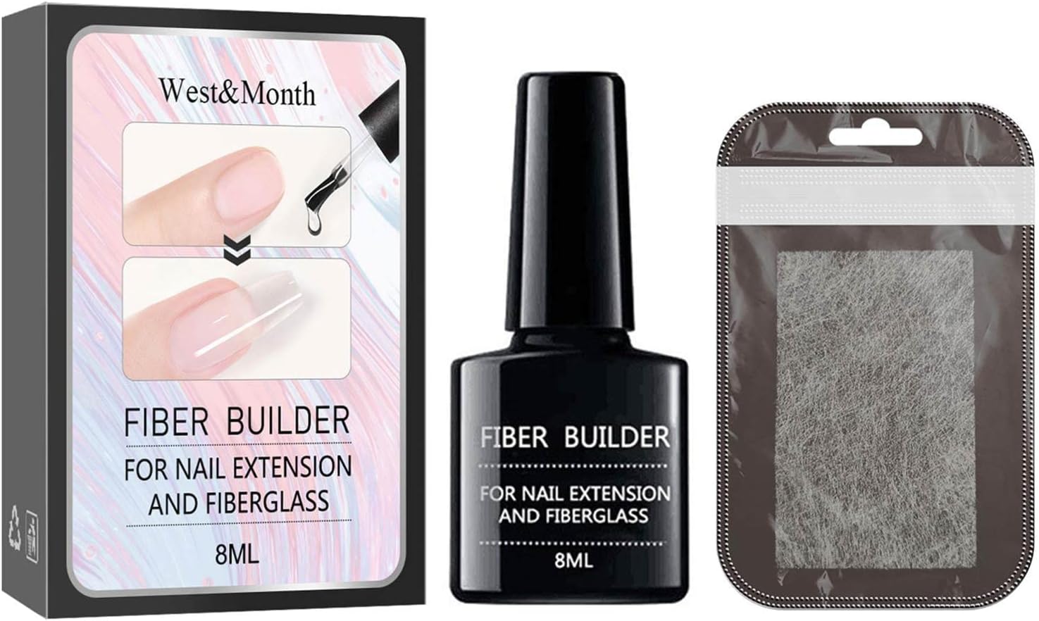 Richolyn Nail Extension Kit, Nail Extension Silk Fiberglass, False