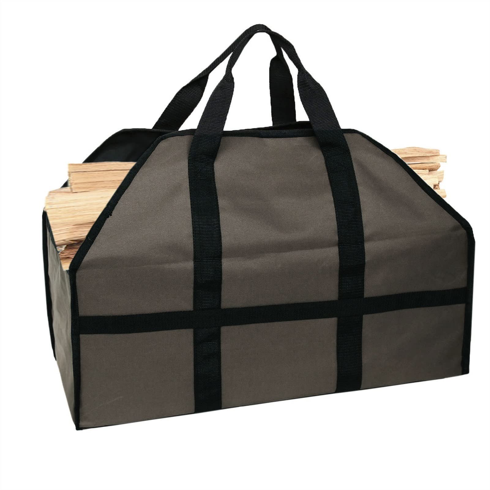 Canvas Firewood Log Carrier, Firewood Tote Bag Outdoor Portable Polyester Log Carrier For Fireplace Camping BBQ