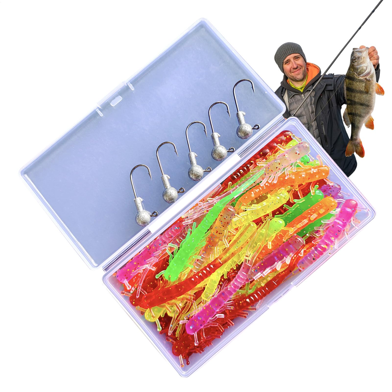 centipede fishing lure Bass Lures Realistic Swimbait saltwater casting reel with its flat bottom Daiwa Shock Spinning Combos Color:Cotton Candy - CD-59