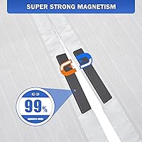 Vista 4 de Pantalla magnética para puerta de 32 x 80 pulgadas, tamaño de la pantalla 34 x 81 pulgadas, manos libres autosellante, marco completo de cinta