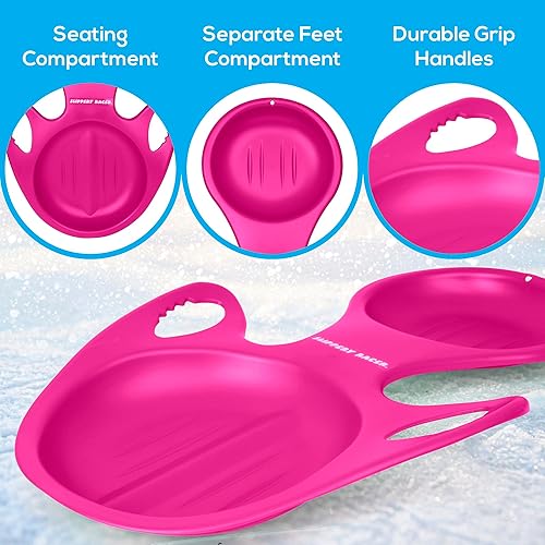 Vista 24 de Slippery Racer Descenso Blitzer Flecha Trineo de nieve.