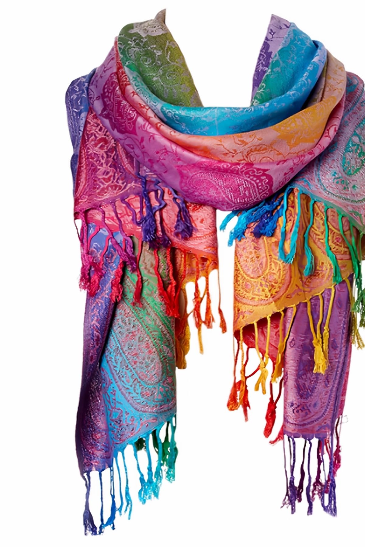 Bohemian Travel Scarf - Vintage Floral Print Oversized Beach Wrap (200x65cm) Lightweight Photography Shawl for Women, Reversible Jacquard Scarf Coastal Vacation Accessory-picture-21