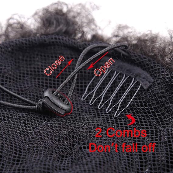 Women Retro Afro Synthetic Curly Puff Clip In Drawstring Hair Bun Ponytail 6 P4/30