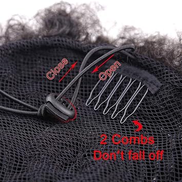 Women Retro Afro Synthetic Curly Puff Clip In Drawstring Hair Bun Ponytail 6 P4/30