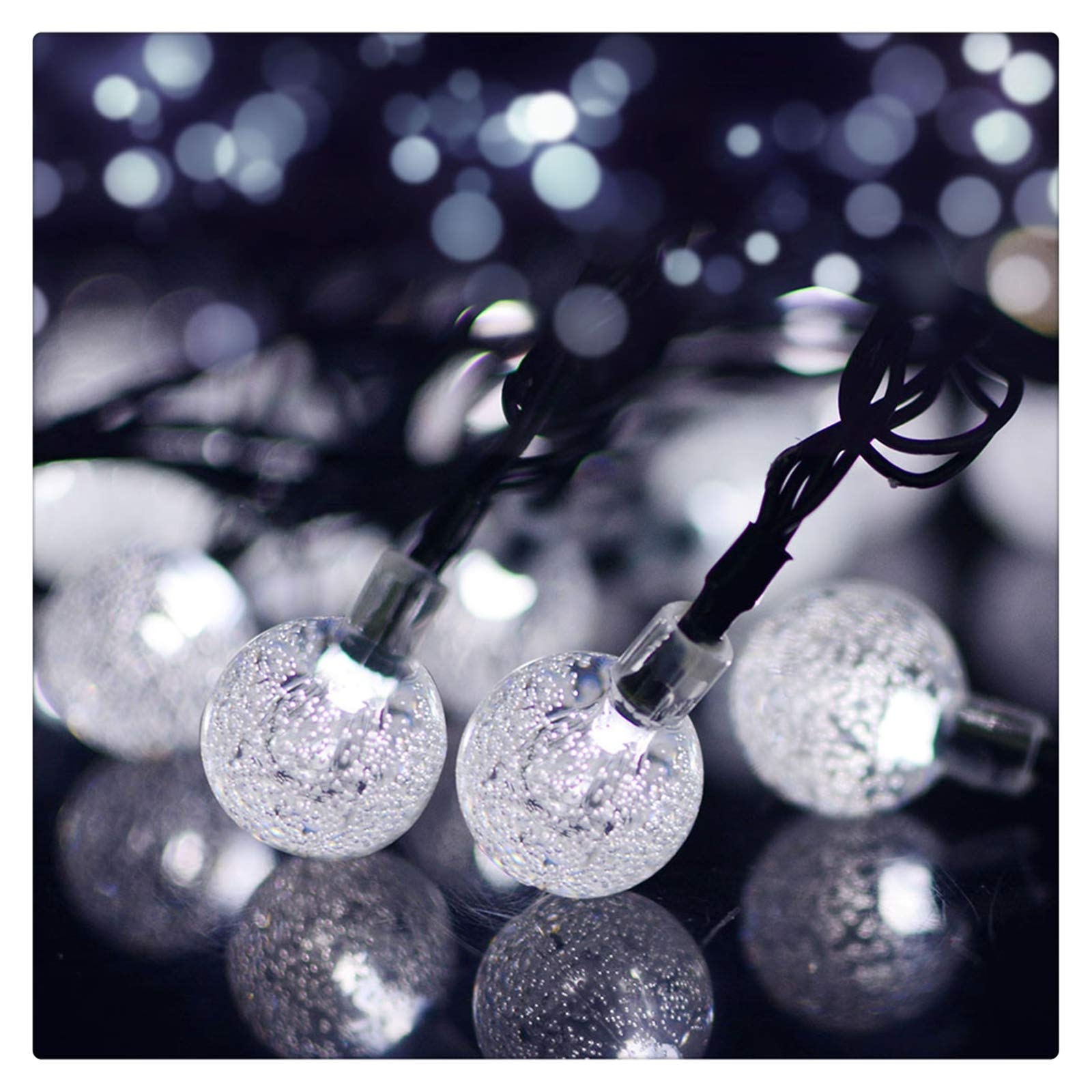 Lampadine A Ghirlanda, Globe Luci della Stringa, Sfera di Cristallo Luci della Stringa 8 modalità, Ideale per Interni, per Esterni, Camera, Party, Natale, Giardino, Matrimonio,A,60LEDs