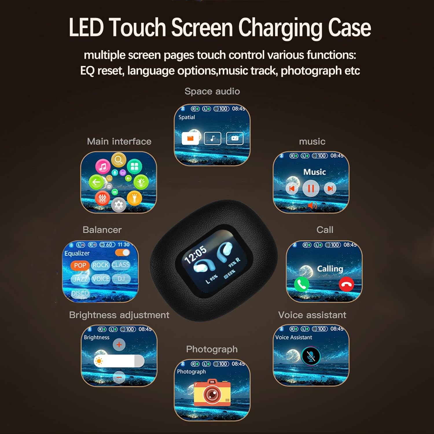 Open-ear earbud on a person's ear