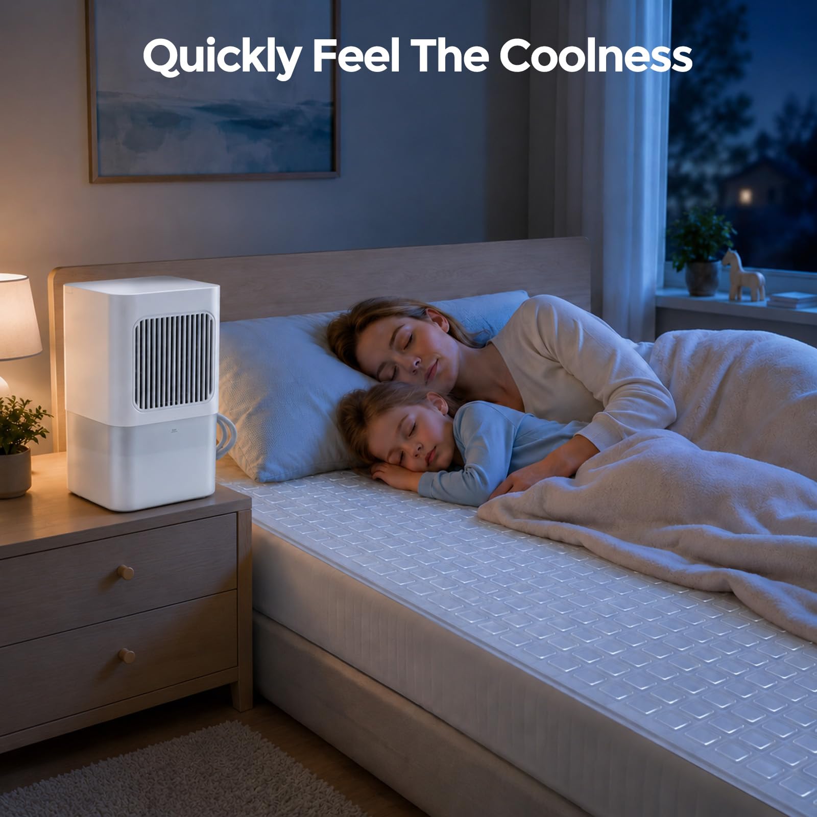 Raffreddatore per Materasso 160 * 140CM, Silenzioso Materasso ad Acqua per un Sonno Profondo e Ristoratore Sistema di Raffreddamento per Letto ad Acqua