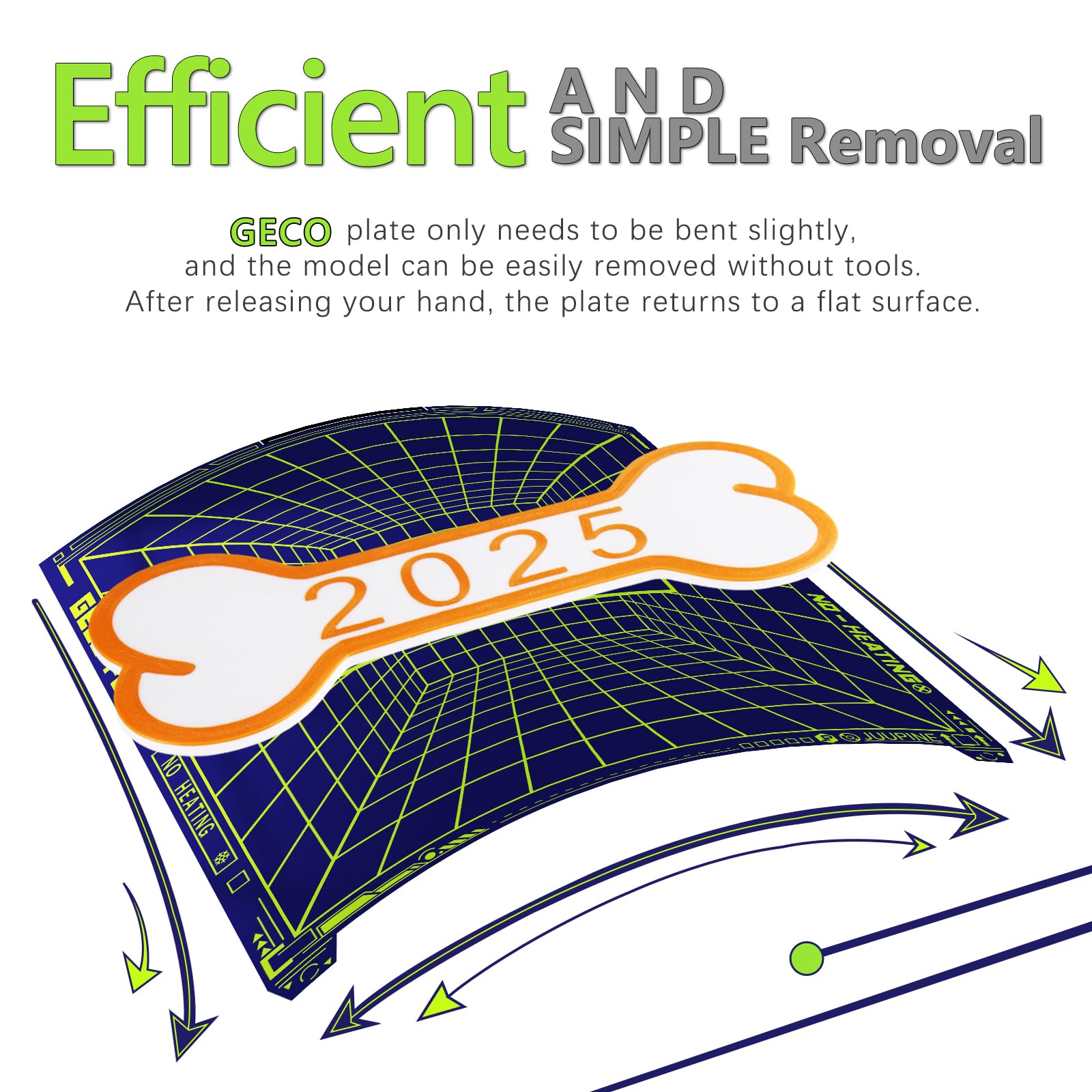 Plaque froide GECO PLA, mise à niveau, (pas de chauffage) pour imprimante 3D Creality K2 Plus, 370 x 370 mm, acier à ressort magnétique, 0 ℃
