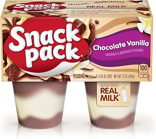Snack Pack Pie Pudding Chocolate and Vanilla, 13 Oz, 4 Ct Cups