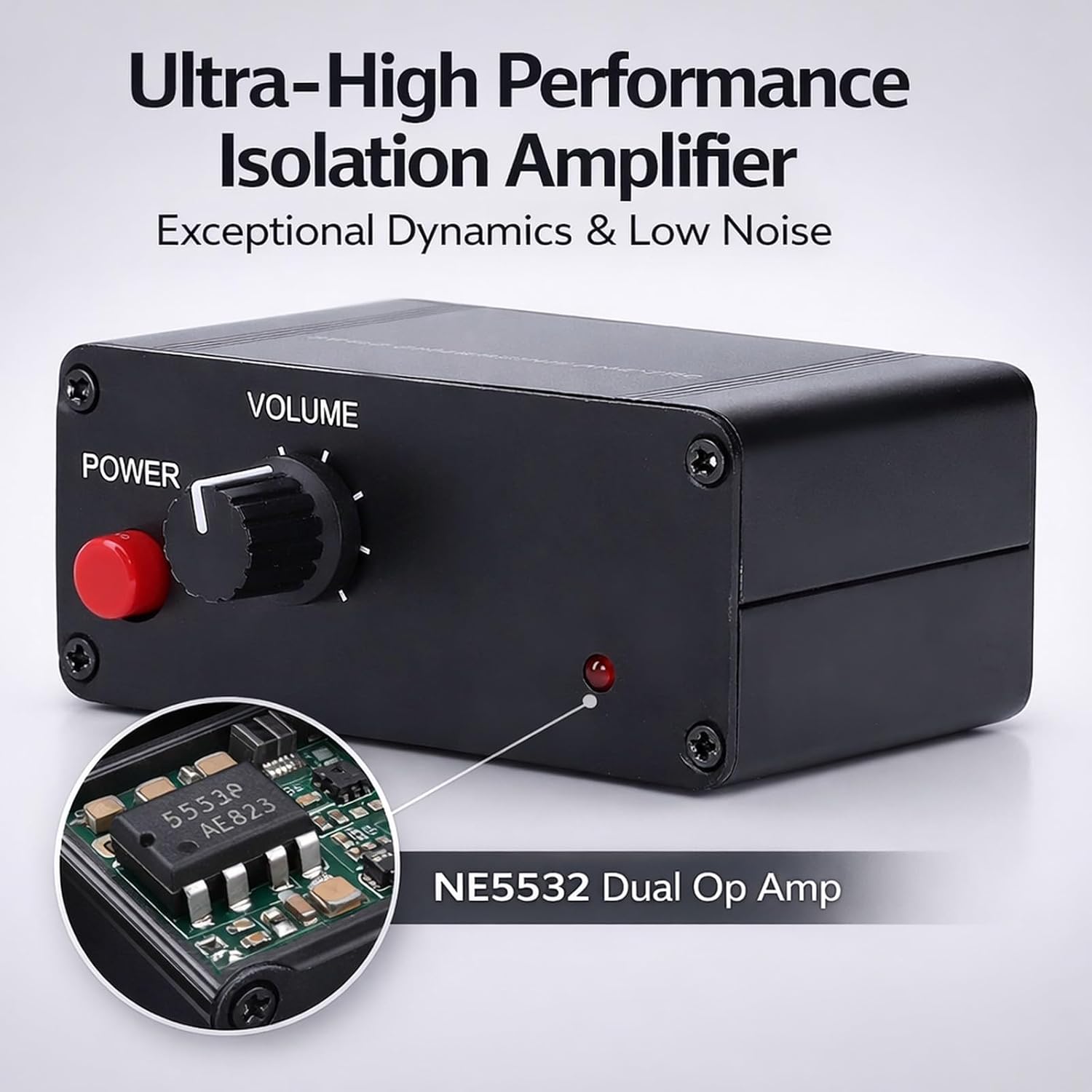 Dual Channel Audible Preamplifier, 20dB Gain NE5532 Double Op Amp, 3.5mm Input Output - Balanced Isolation Amplifier, Low Noise Circuit Design, Home and Pro Audio