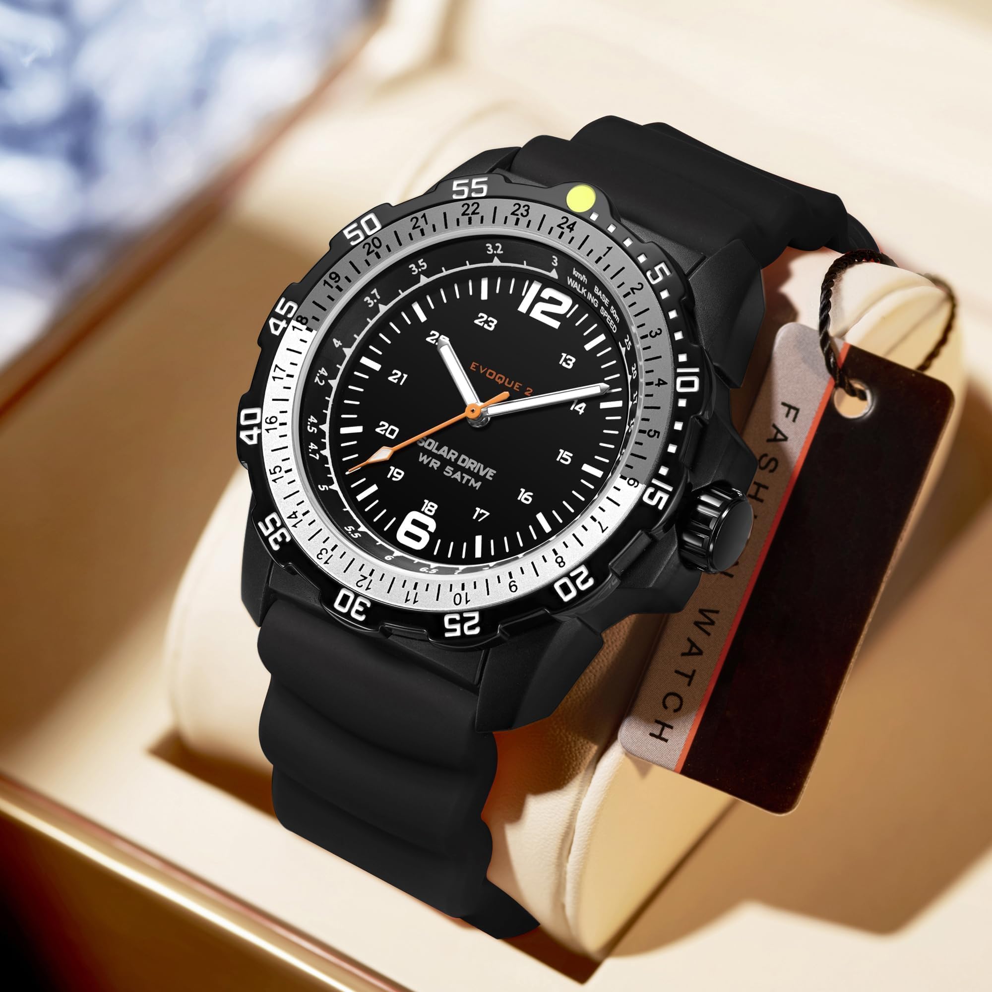 findtime Orologio solare da uomo, stile militare, analogico, sportivo, sportivo, impermeabile, tattico, alla moda, orologio da polso per uomo, lunetta girevole unidirezionale, cinturino in silicone