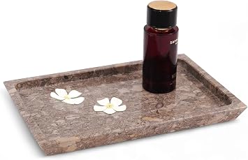 Radicaln Marble Serving Tray 12" Inches Oceanic Handmade Rectangle Tray for Party Ideal Serving Bowl for Entertaining, Trays for Serving Food & Cafetetria Trays
