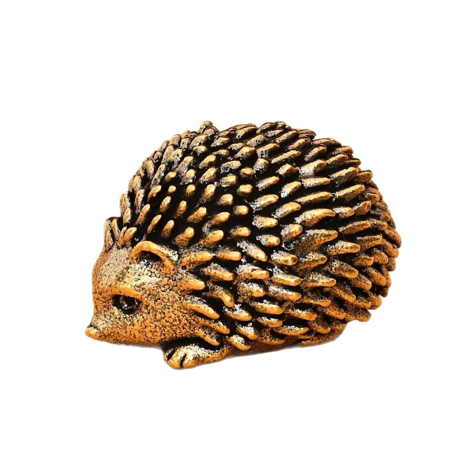 Uqezagpa A Uqezagp Brass Hedgehogs Sculpture Miniature Nimal Figurine Ntique Metal Ornament Lucky Fengshuis Statue Desktop Decors Gift Vintage Brass Hedgehog Figurine