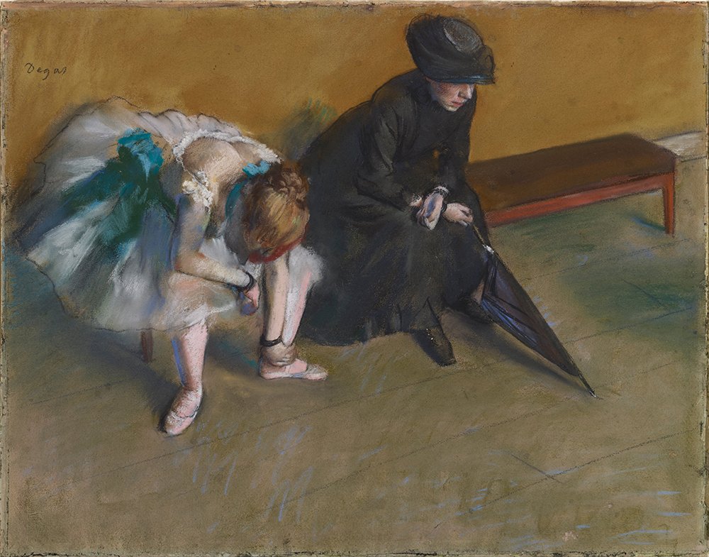 Toile Edgar Degas Waiting grand format pour habiller un grand mur vide
