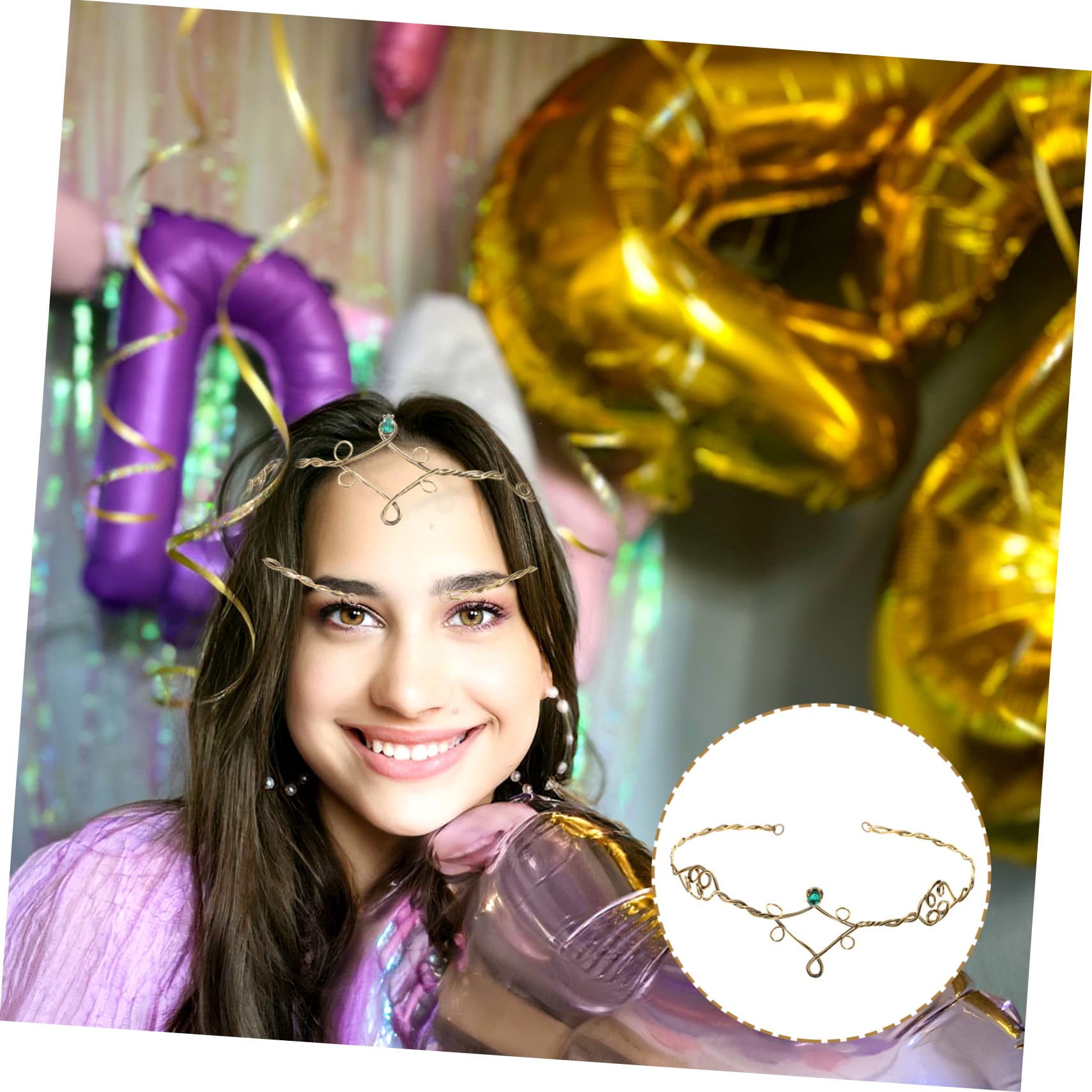 Baluue 5pezzi Cerchietto Vintage Pietre Per e Ragazze Accessorio Per Matrimonio Compleanni e Speciali