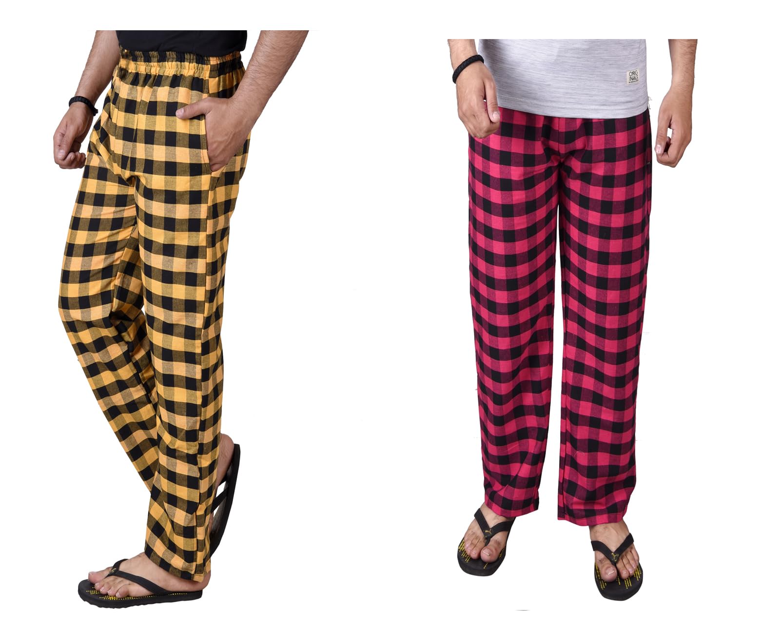 Comfortable and Stylish Cotton Check Pyjama for Men - Stay Cozy All Day Night! Pack of 2, (Free Size, Multicolor LDS11458)-image-13