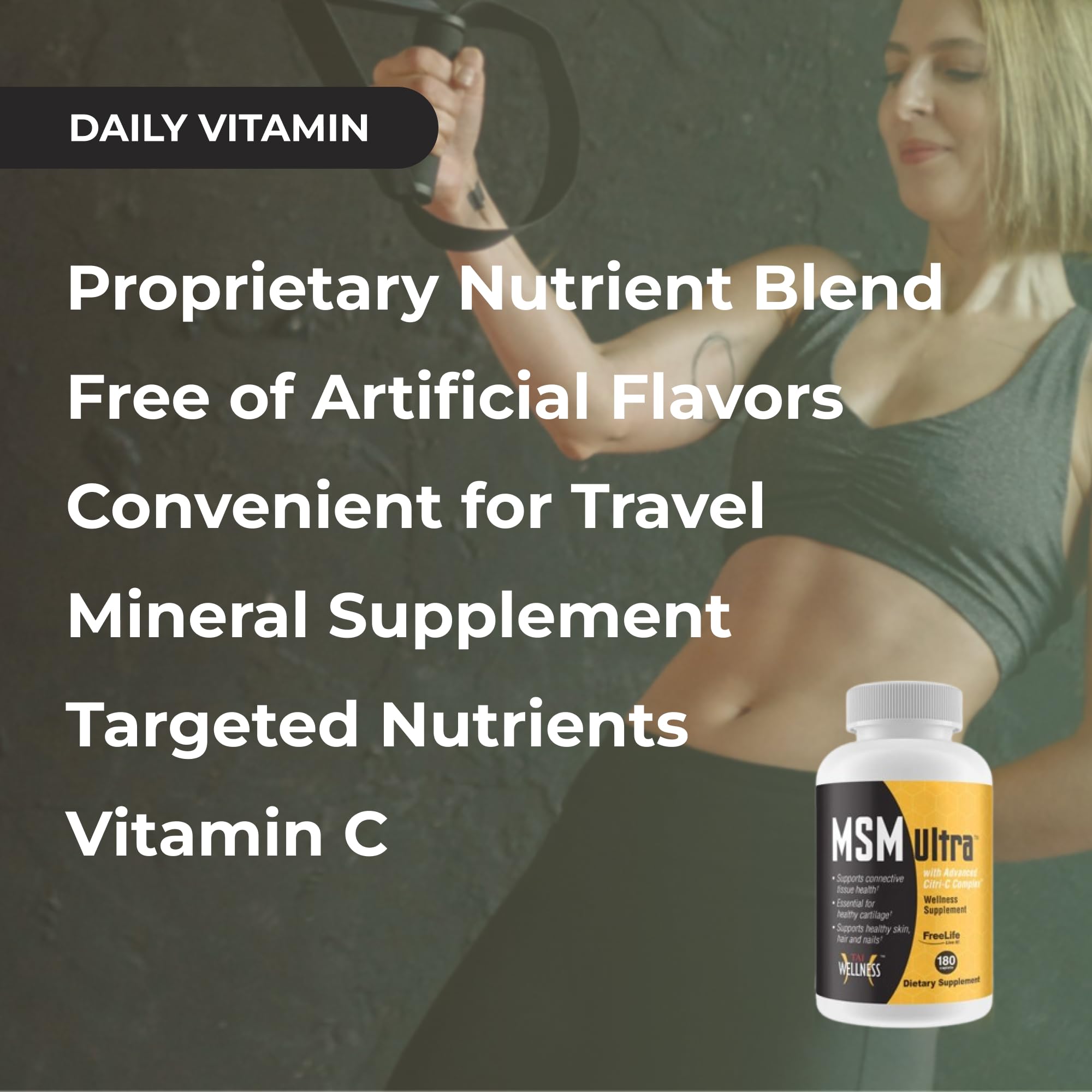 Youngevity Freelife MSM Ultra 3000 mg Vitamin C Supplement, 180 Capsules — Amazon image 4
