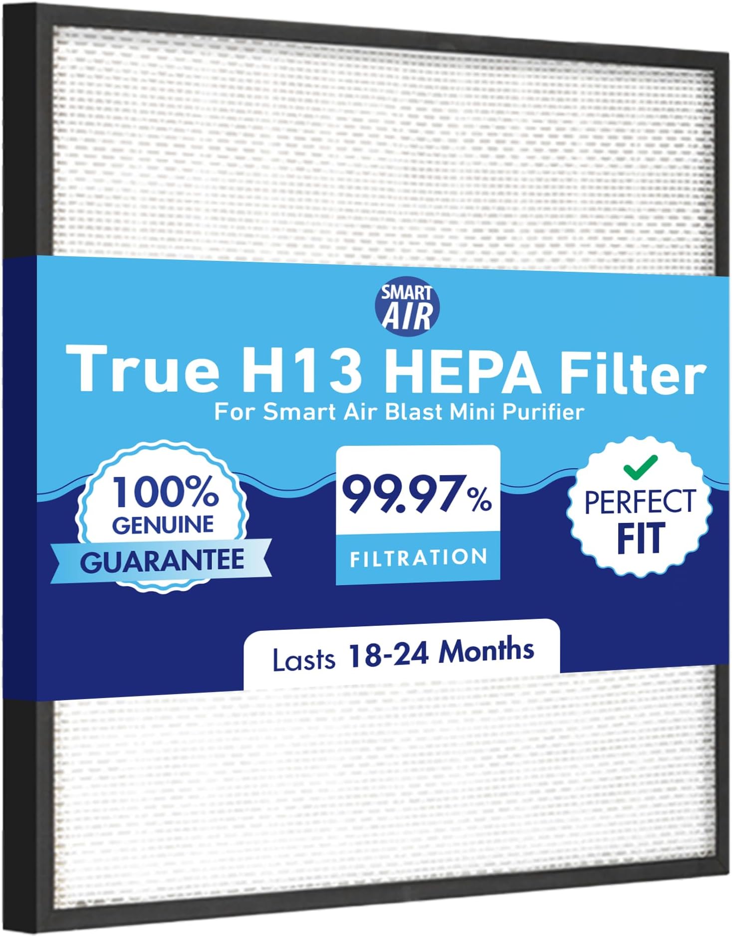 (aka Smart Health) Blast Mini Genuine Replacement HEPA Filter – 99.97% Particle Filtration, Genuine Filter for Smart Air Blast Mini Air Purifier