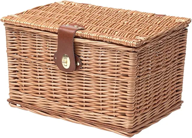 Cestino per Bici in Vimini Valigetta Piccola Nero, Taglia Unica