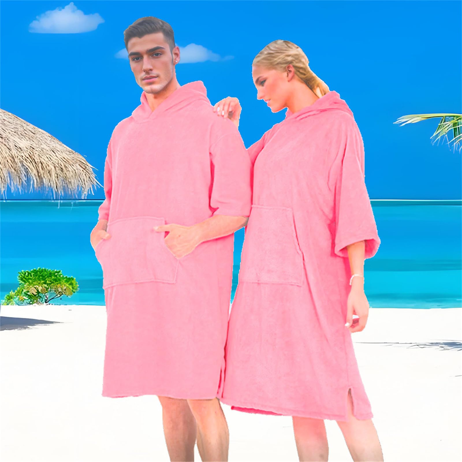 Serviette de bain absorbante avec manches à séchage rapide, texture microfibre pour homme et femme, parfaite pour les voyages et les sports de plein air, peignoir de surf en microfibre