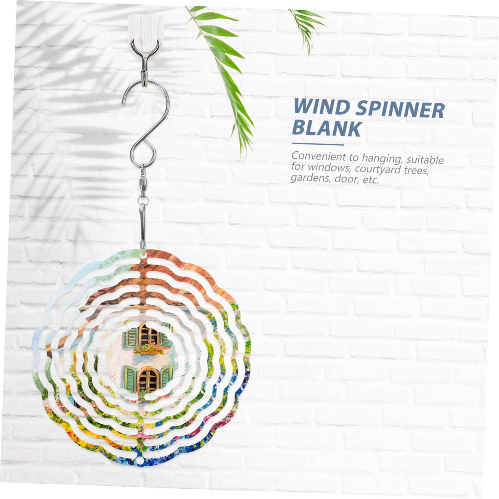 Toyvian 5 Stück Aluminium Rotierender Windspiel Hängendes Windspiel Aus Türdekoration Deko - -Dekoration Outdoor- Sublimationsspinner Aluminium Weiß