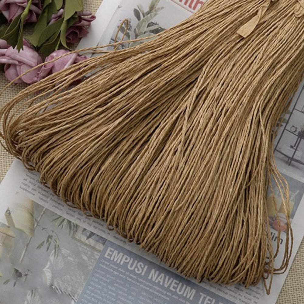 1.1lb(500gram) Natural Raffia Yarn Light Coffee Knitting Crochet Summer Girls Hat Bag Purse Raffia Yarn 100% Cellulose Yarn Straw Yarn 2mm Trendy Organic Raffia Threa