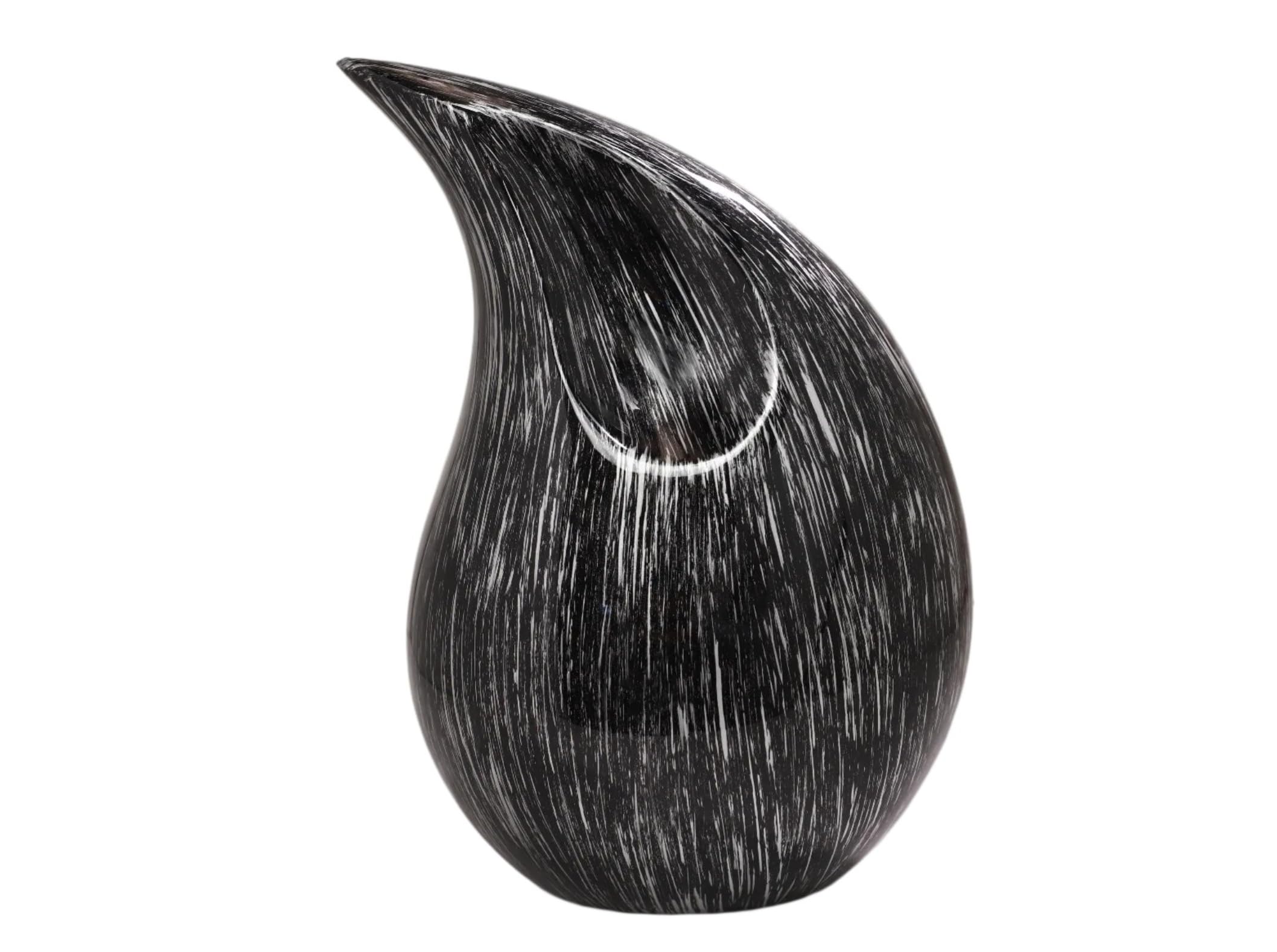 Royal Rapture Urn for ashes Cremation Memorial funeral Teardrop Jar Love Urns decorative Human Adult Child (Black, 12") RT01-09