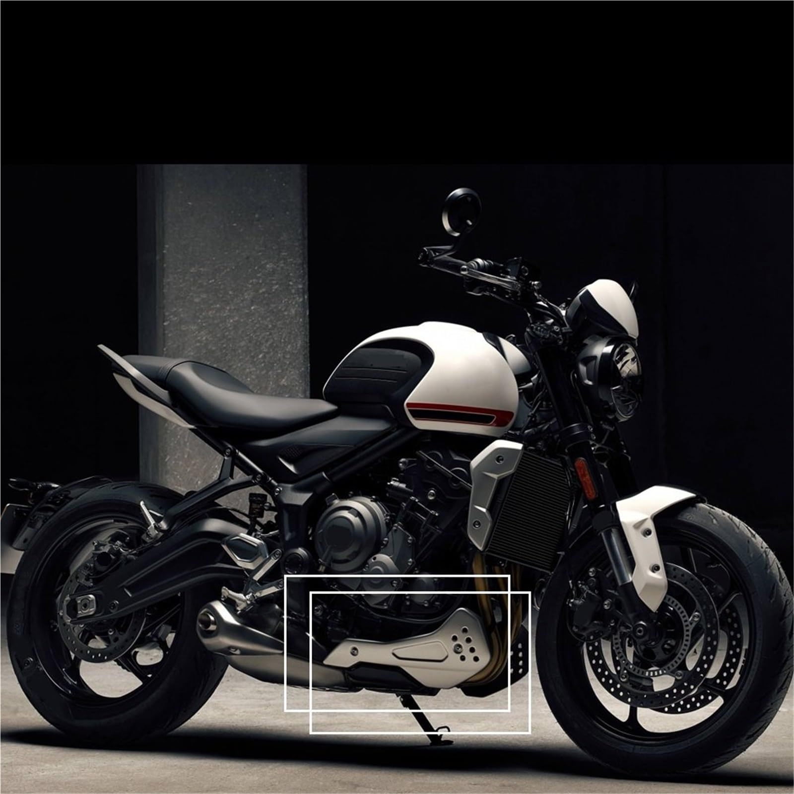 Carenado Protector de alerón Inferior del Motor para Motocicleta Trident 660 2021-2022 Deflector Aire Moto Carenado Deflector de Viento(Frosted Black)