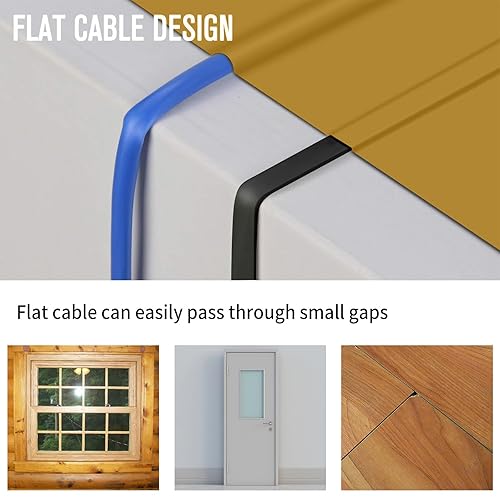 Miniatura 6 de UYODM Cable de extensión micro USB en forma de L compatible con WYZE Cam Pan V3, 25FT7.5M Cable de carga de extensión de 90 grados que alimenta tu