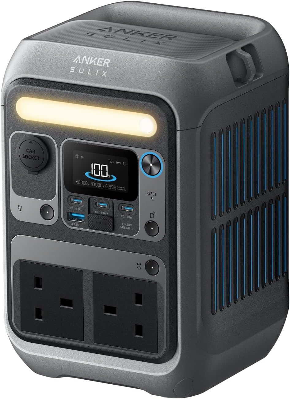 Anker SOLIX C300 Portable Power Station, Outdoor 288Wh LiFePO4 Battery, 300W (600W Surge) Solar Generator, 140W Two-Way Fast Charging, For Camping, Traveling, and Emergencies