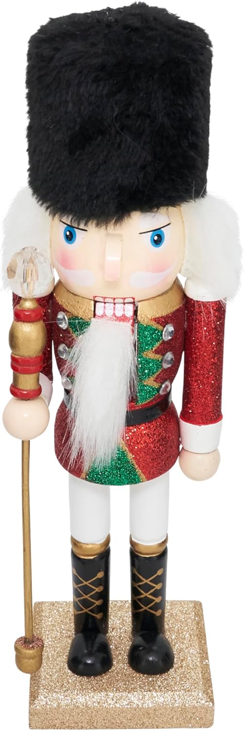 SARO LIFESTYLE Regal Royal Guard Nutcracker with Majestic Charm, 10", Red