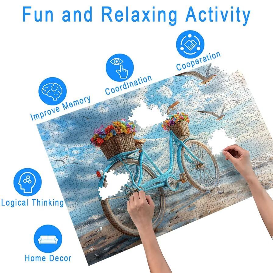 Puzzle 1500 Piezas Playa para Adultos, Puzzle Paisajes de Madera con Caja Regalo para Adultos, Rompecabezas Desafiante para Toda la Familia, Rompecabezas para Regalo Mujer, Home Decoration, -5599